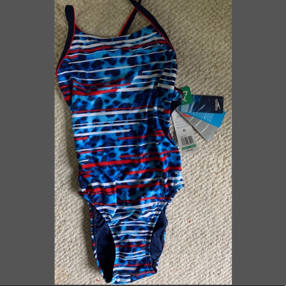 Speedo one piece. Red white & blue